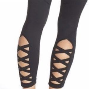 Black Leggings with Cut Outs on Calves